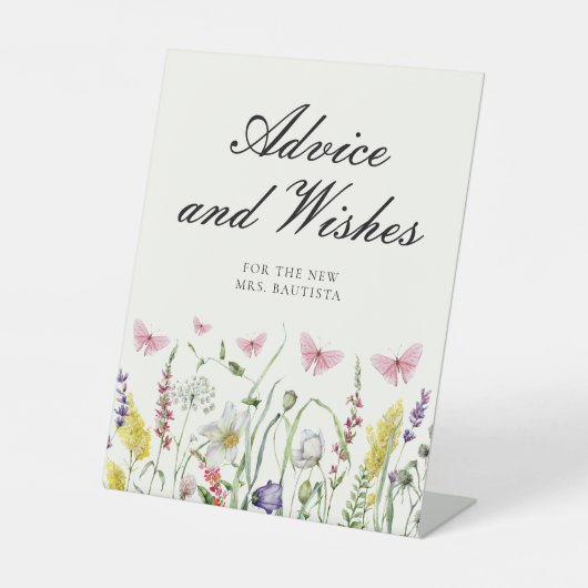 Mooie Vlinders Advies Wensen Bruidsfeest Reclamebord Met Voetstuk (Voorkant)