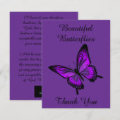 Mooie vlinders bedankt kaart (Voorkant / Achterkant)