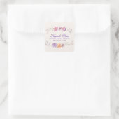 Mooie Vlinders Bloem Bruiloft Vierkante Sticker (Tas)