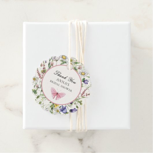 Mooie Vlinders Bloemen Bruidsmeisjes Bruiloft Bedankjes Labels (In situ)