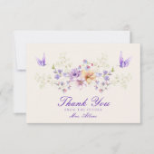 Mooie Vlinders Bloemige Bruidsmeisjes Bruiloft Bedankkaart (Voorkant)