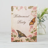 Mooie vlinders &  bloesem pensioen kaart (Staand voorkant)