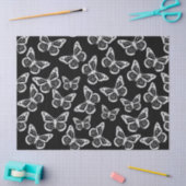 Mooie Vlinders Elegant Chic Patroon Zwart Wit Tissuepapier (Craft)