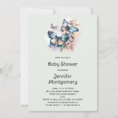 Mooie Vlinders en Bloemen Baby shower Kaart (Voorkant)
