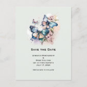 Mooie Vlinders en Bloemen Bewaar de Datum Uitnodiging Briefkaart (Voorkant)