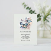 Mooie Vlinders en Bloemen Bewaar de Datum Uitnodiging Briefkaart (Staand voorkant)