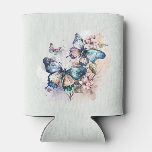 Mooie Vlinders en Bloemen Blikjeskoeler (Achterkant)