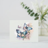Mooie Vlinders en Bloemen Briefkaart (Staand voorkant)