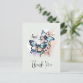 Mooie Vlinders en Bloemen Dank u Briefkaart (Staand voorkant)