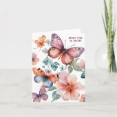 Mooie Vlinders en Bloemen Dank u Kaart (Voorkant)
