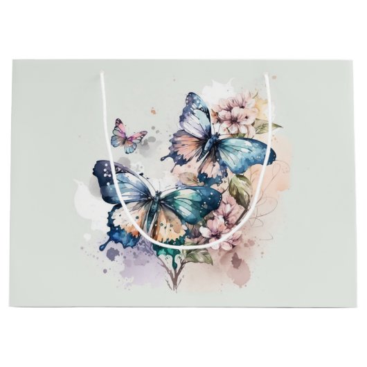 Mooie Vlinders en Bloemen Groot Cadeauzakje (Voorkant)