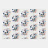 Mooie Vlinders en Bloemen Inpakpapier Vel (Voorkant)