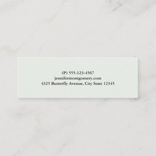 Mooie Vlinders en Bloemen Mini Visitekaartje (Achterkant)