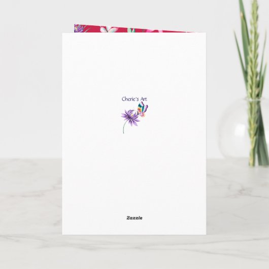 Mooie vlinders en bloemen | MOEDERDAG Kaart (Achterkant)