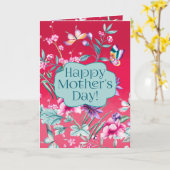 Mooie vlinders en bloemen | MOEDERDAG Kaart (Gele Bloem)