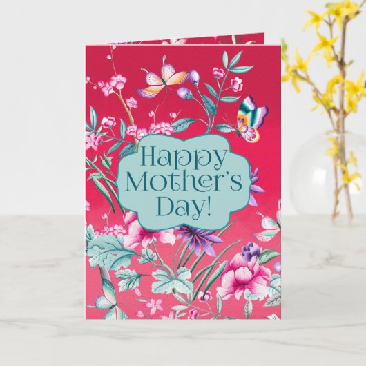 Mooie vlinders en bloemen | MOEDERDAG Kaart (Gele Bloem)