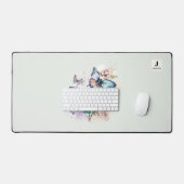 Mooie Vlinders en Bloemen Monogram Bureaumat (Keyboard & Muis)