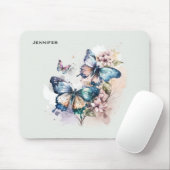 Mooie Vlinders en Bloemen Muismat (Met muis)