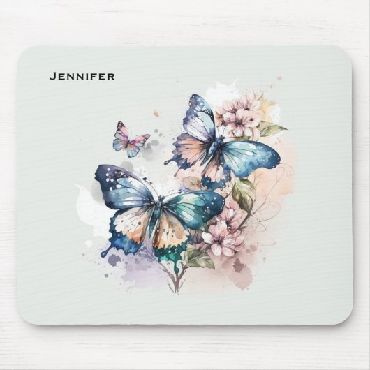 Mooie Vlinders en Bloemen Muismat (Voorkant)