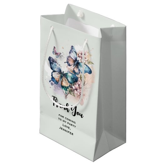 Mooie Vlinders en Bloemen Party Dank u Klein Cadeauzakje (Voorkant Gekanteld)