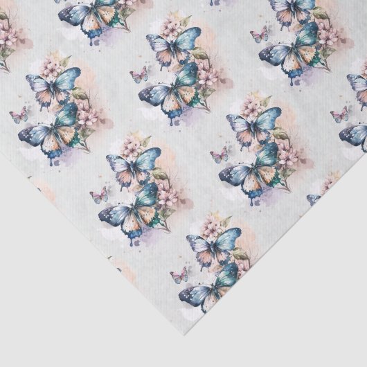 Mooie Vlinders en Bloemen Patroon Tissuepapier (Detail)