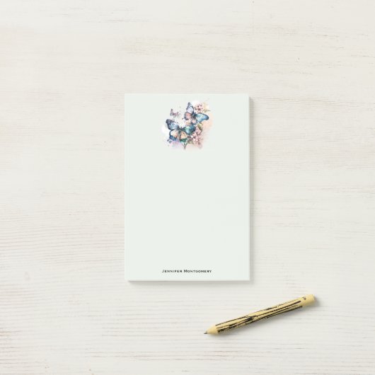 Mooie Vlinders en Bloemen Post-it® Notes (Op bureau)