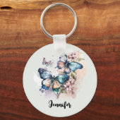 Mooie Vlinders en Bloemen Sleutelhanger (Achterkant)