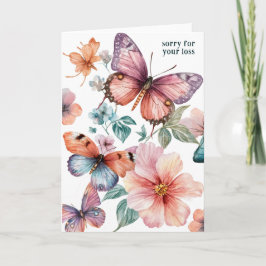 Mooie vlinders en bloemen sorry voor verlies kaart