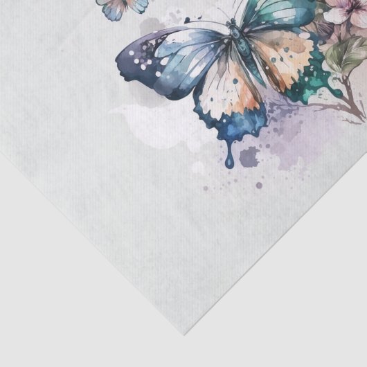 Mooie Vlinders en Bloemen Tissuepapier (Detail)