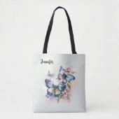Mooie Vlinders en Bloemen Tote Bag (Voorkant)
