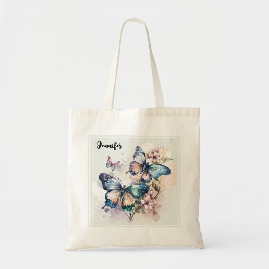 Mooie Vlinders en Bloemen Tote Bag (Voorkant)