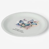 Mooie vlinders en bloemen verjaardag papieren bordje (Gekanteld)