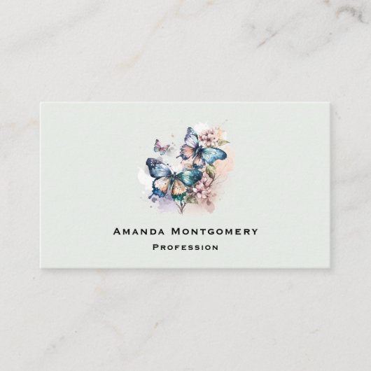 Mooie Vlinders en Bloemen Visitekaartje (Voorkant)