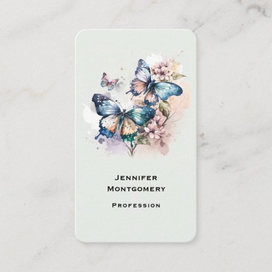 Mooie Vlinders en Bloemen Visitekaartje (Voorkant)