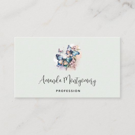Mooie Vlinders en Bloemen Visitekaartje (Voorkant)