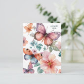 Mooie vlinders en bloemen worden snel gezond briefkaart (Staand voorkant)