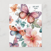 Mooie vlinders en bloemen worden snel gezond briefkaart (Voorkant)