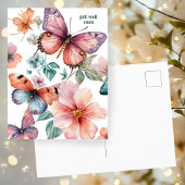Mooie vlinders en bloemen worden snel gezond briefkaart