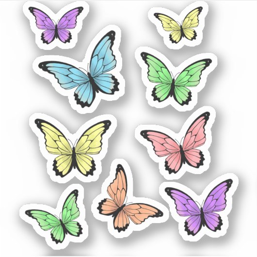 Mooie Vlinders - esthetisch Sticker (Voorkant)