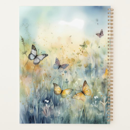 Mooie vlinders gepersonaliseerd planner (Achterkant)