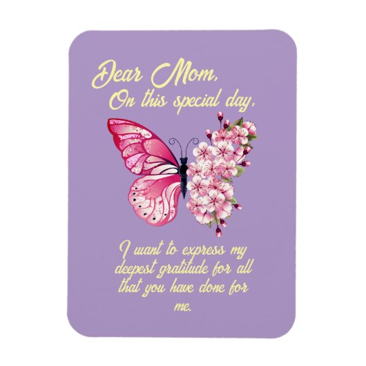 Mooie vlinders gepersonaliseerde Moederdag Magneet (Verticaal)