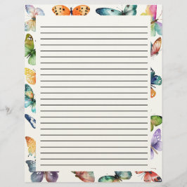 Mooie vlinders gevoerd briefhoofd