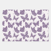 Mooie Vlinders in het Paars Inpakpapier Vel (Voorkant 3)
