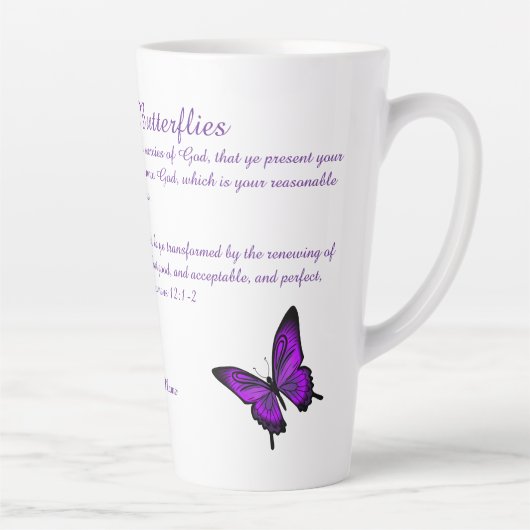 Mooie vlinders Latte Mok (Rechts)