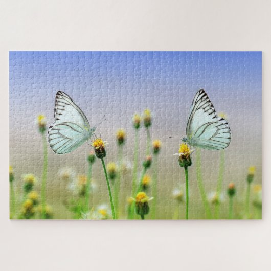 Mooie Vlinders Lente Meadow Flowers Natuur Legpuzzel (Horizontaal)