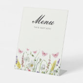 Mooie Vlinders Menu Bruidsmeisjes Borrel Reclamebord Met Voetstuk (Voorkant)