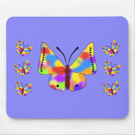 Mooie vlinders met regenboogvleugels muismat