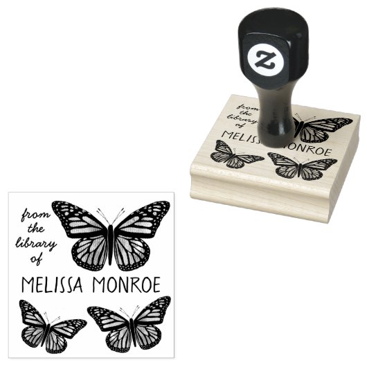 Mooie vlinders monarchen bibliotheek van.. Custom Rubberstempel (Gestempeld)