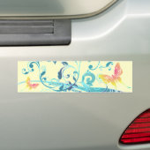 Mooie Vlinders Mooie Blauwe Ontwerp Bumpersticker (Op auto)