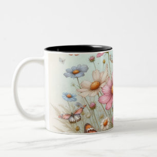Mooie vlinders op bloemen Mokken